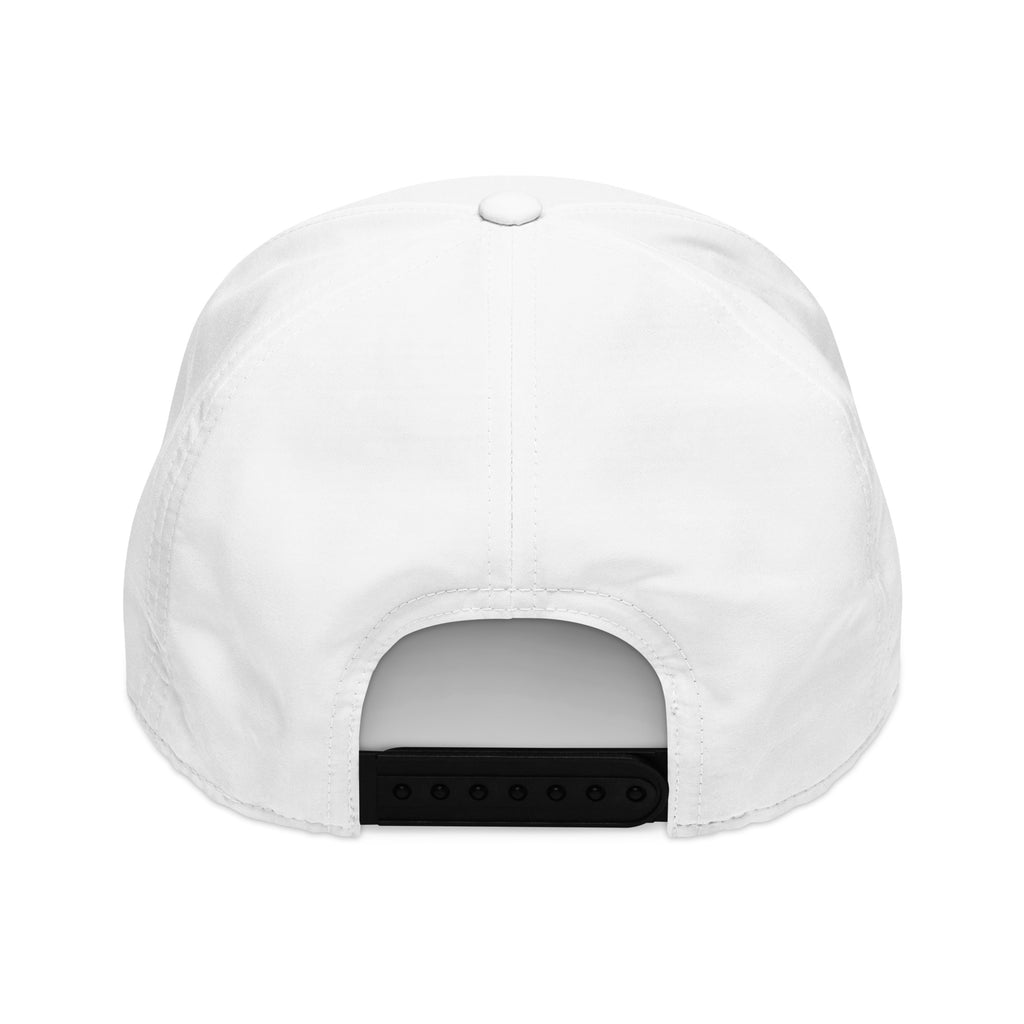 White cap on a white background.